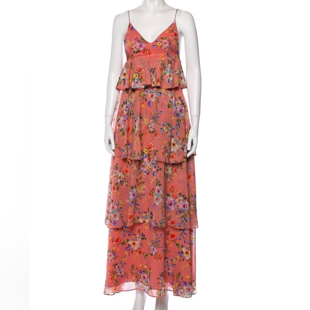 House of Harlow 1960 x Revolve Pink Tiered Floral Dress